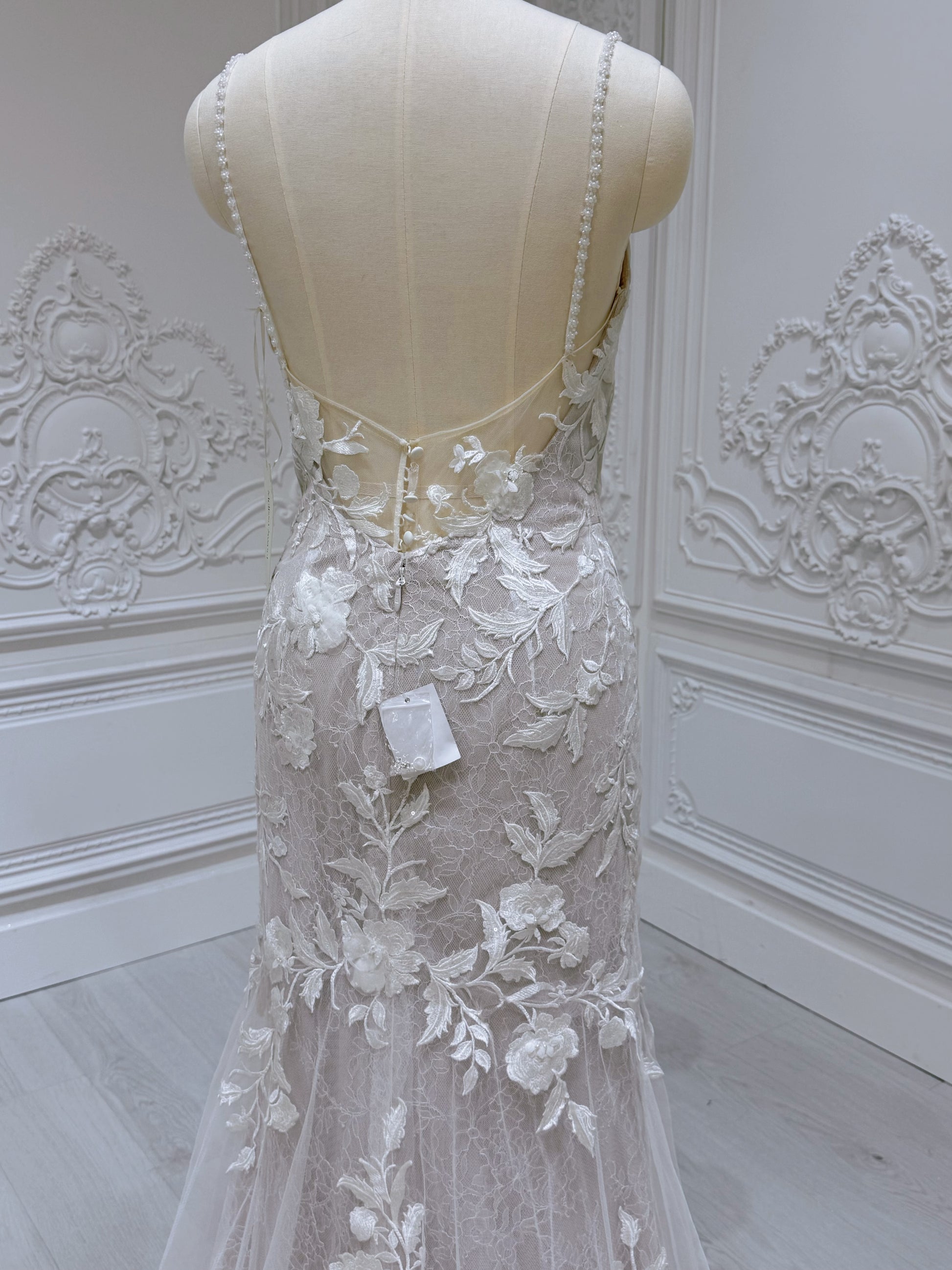 size 8 mermaid wedding dress Strapless Long Lace Wedding Dress with Mermaid Skirt PromGirl