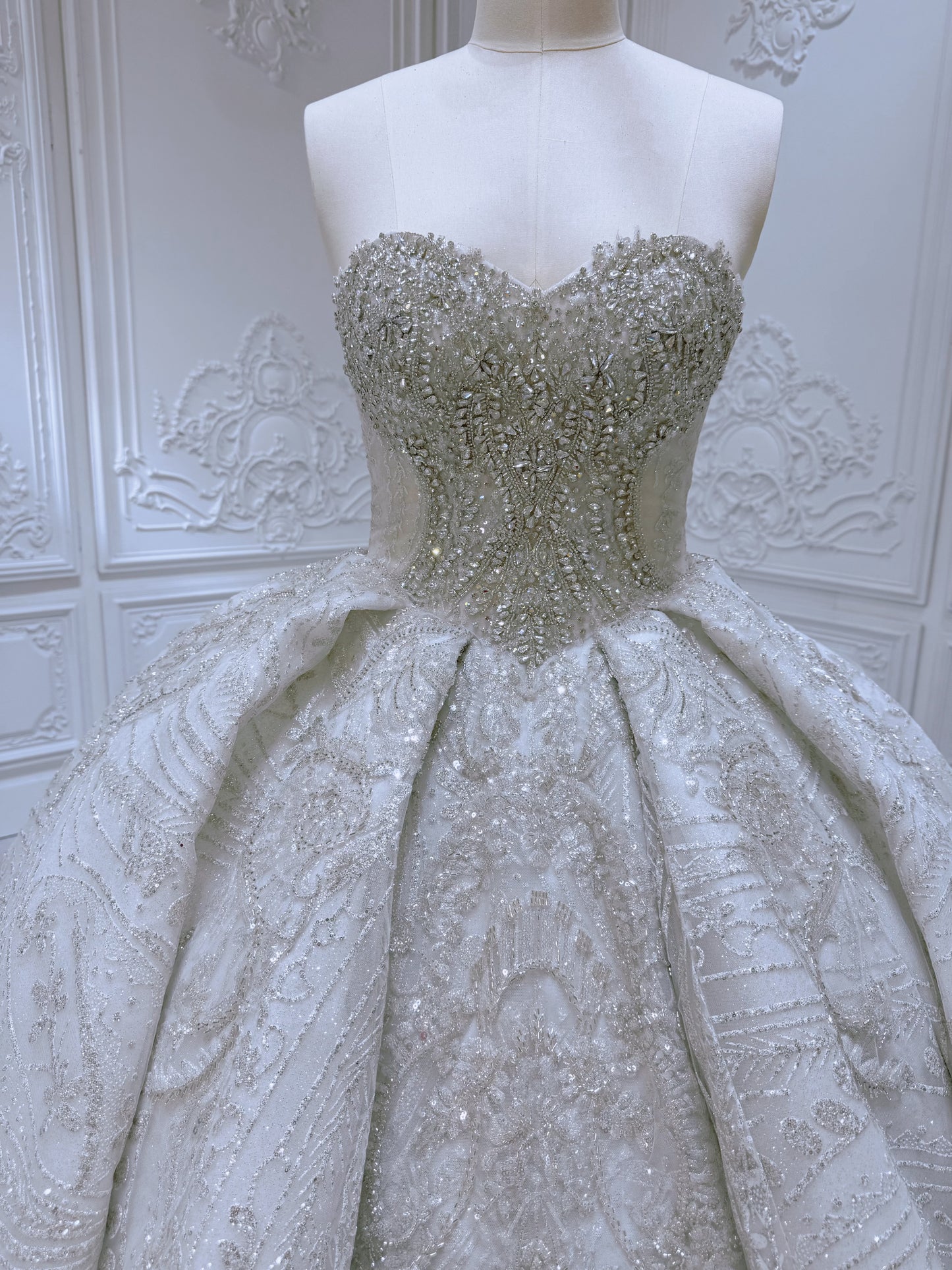 TBC-B040 Custom-made luxury crystal beaded sparkling princess ballgown wedding dress - Ting's Bridal Collection