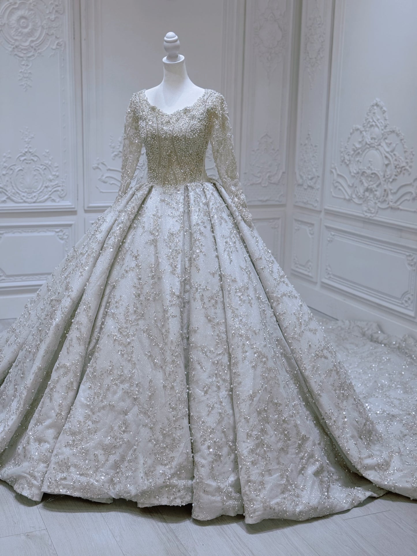 TBC-B034 Made to order luxury beading sparkling princess ballgown royal wedding dress - Ting's Bridal Collection