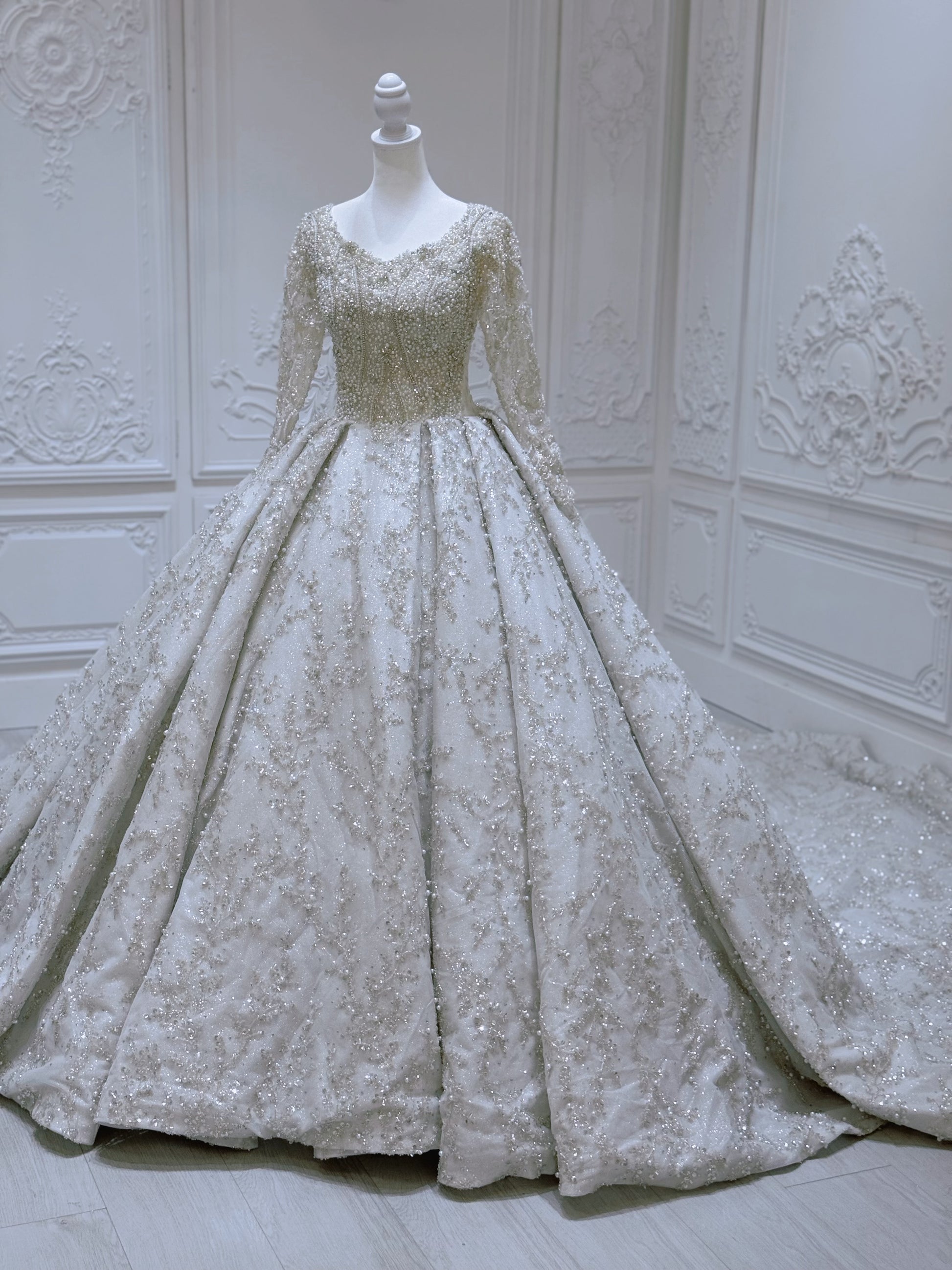 TBC-B034 Made to order luxury beading sparkling princess ballgown royal wedding dress - Ting's Bridal Collection