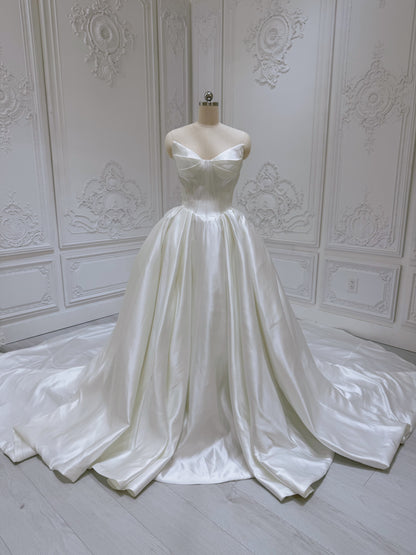 TBC-UB099 Strapless satin wedding dress