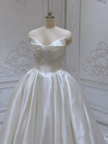 TBC-UB099 Strapless satin wedding dress