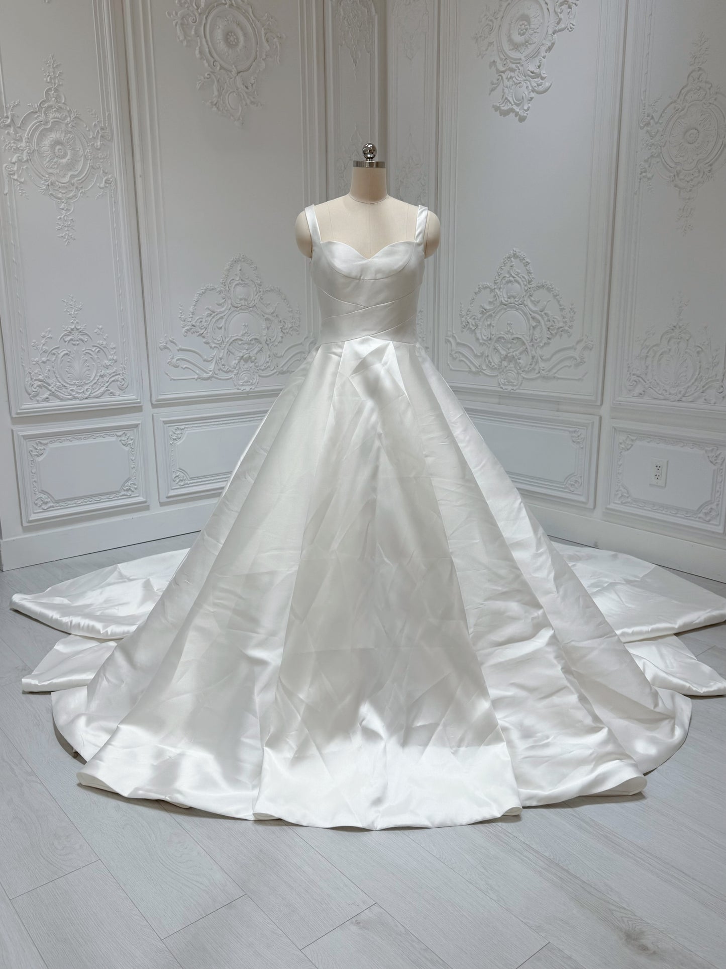 Stock Sale! Size 10. Ivory satin ballgown wedding dress - Ting's Bridal Collection