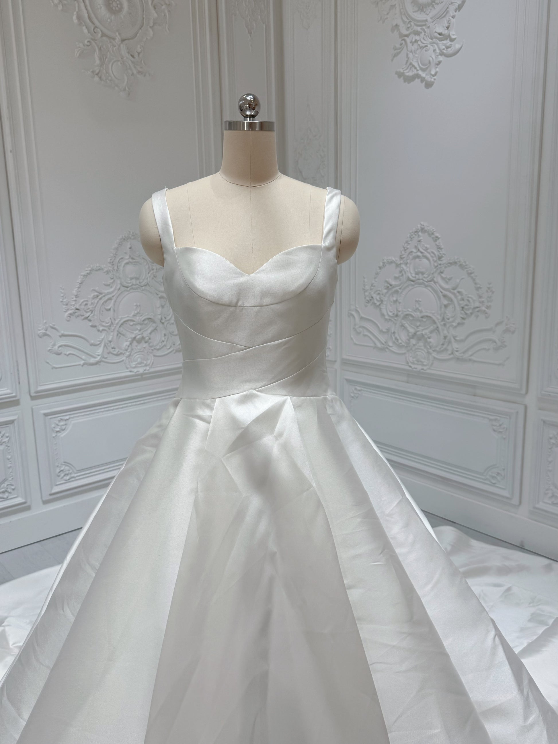 Stock Sale! Size 10. Ivory satin ballgown wedding dress - Ting's Bridal Collection